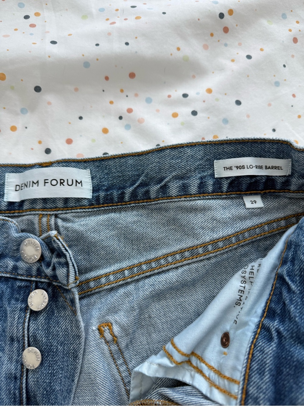 Denim Forum Light Blue 90s Lo-Rise Barrel Jeans - Women's